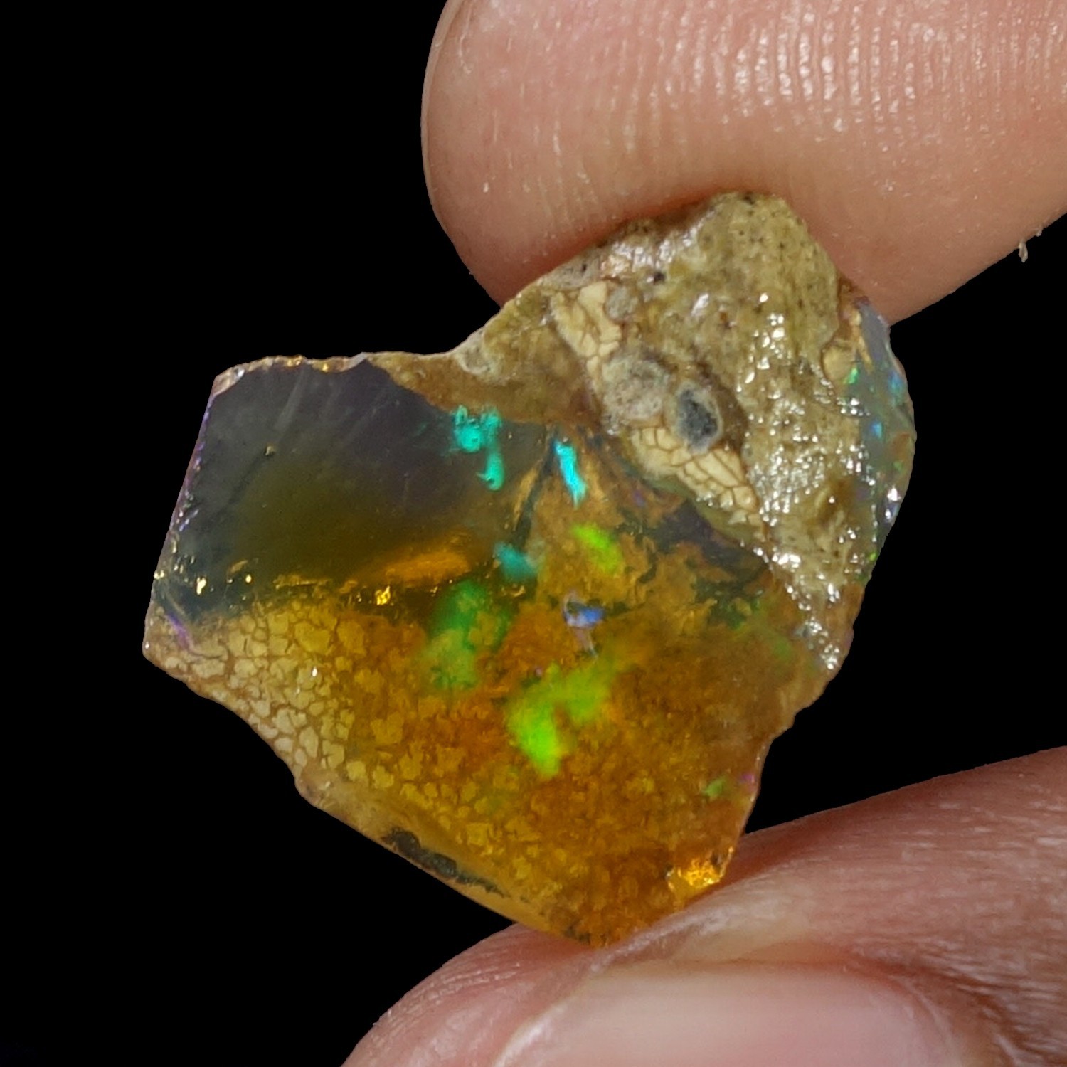 5.80 Ct 100% Natural Ethiopian Crystal Oil Opal Play Of Color Rough Specimen