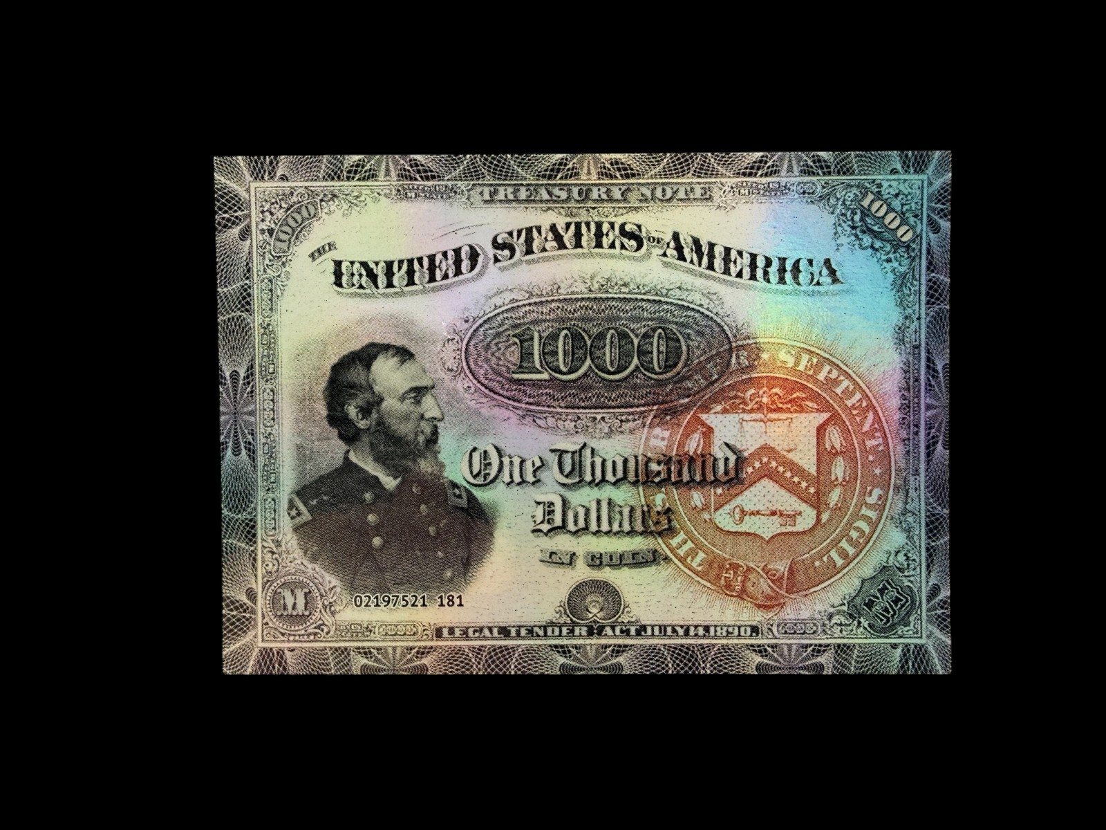Cardsmiths Currency Series 5 CARD DSHF 1890 $1000 Treasury Note 081/210 NM