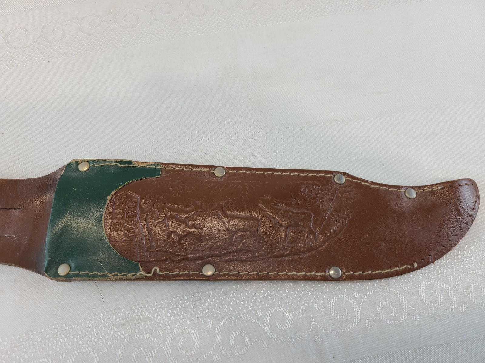 Vintage Edge Mark Brand 469 Solingen Bowie hunting knife w leather sheath
