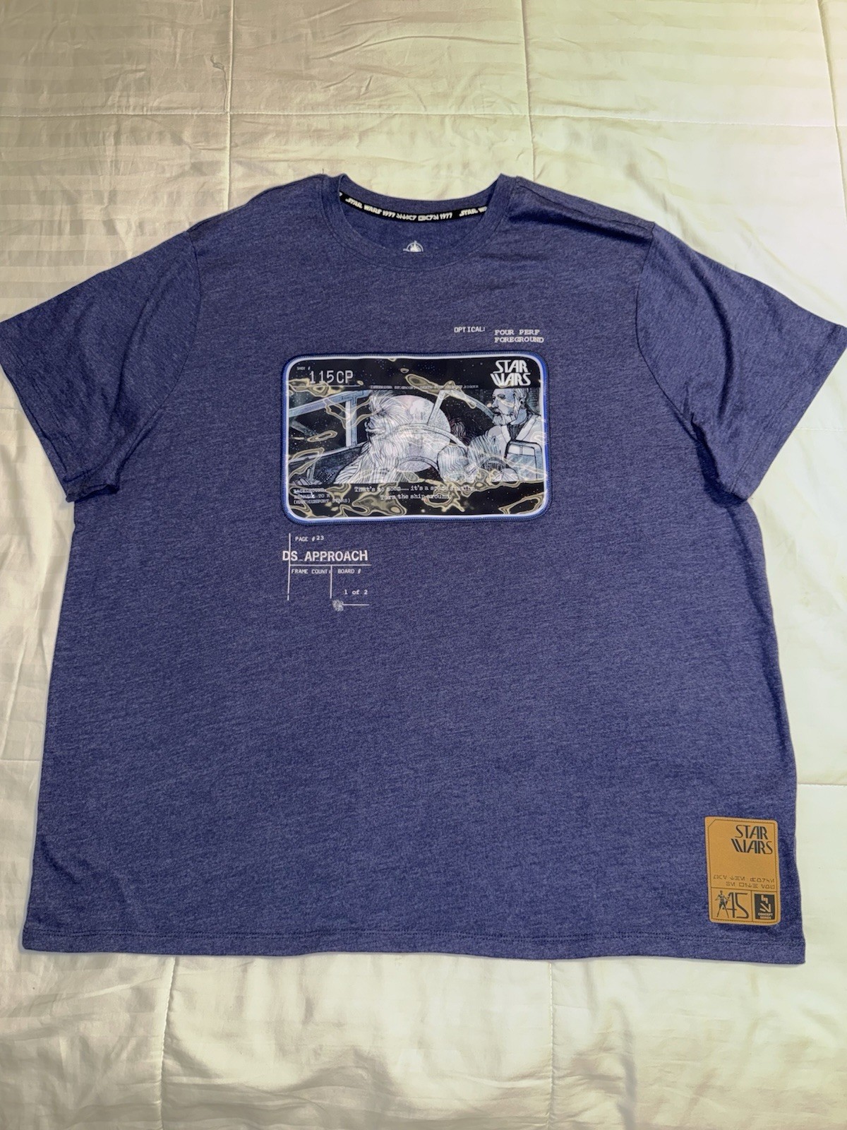 Disney Parks Star Wars Holographic Concept Artwork T-Shirt Blue Adult XXL