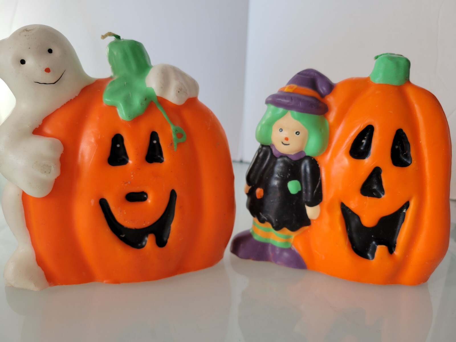 Vintage Halloween Pumpkin Ghost/witch Candles, New Without Packaging
