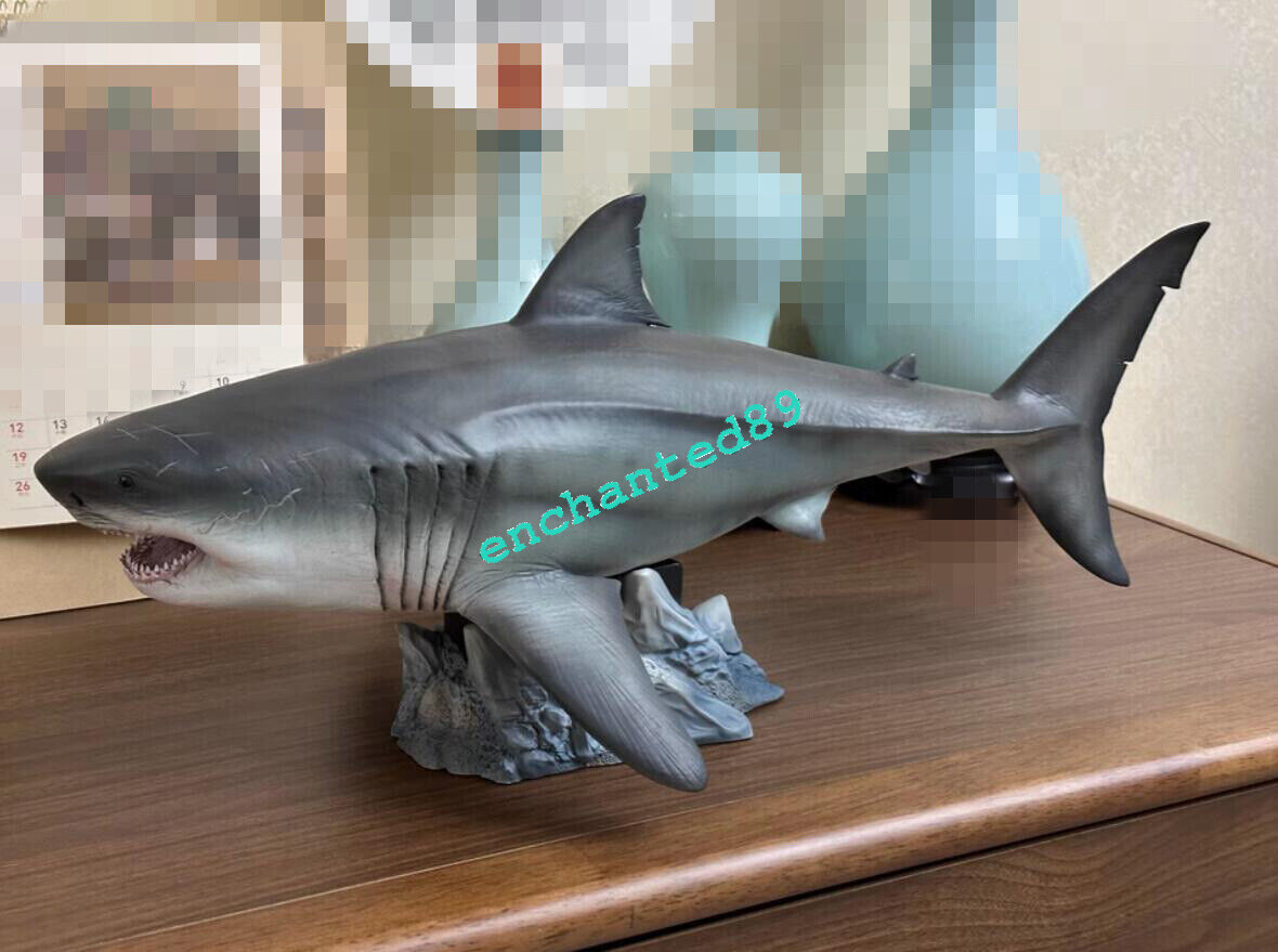W-dragon Carcharocles Megalodon Statue 17.7in Length Model Resin Display