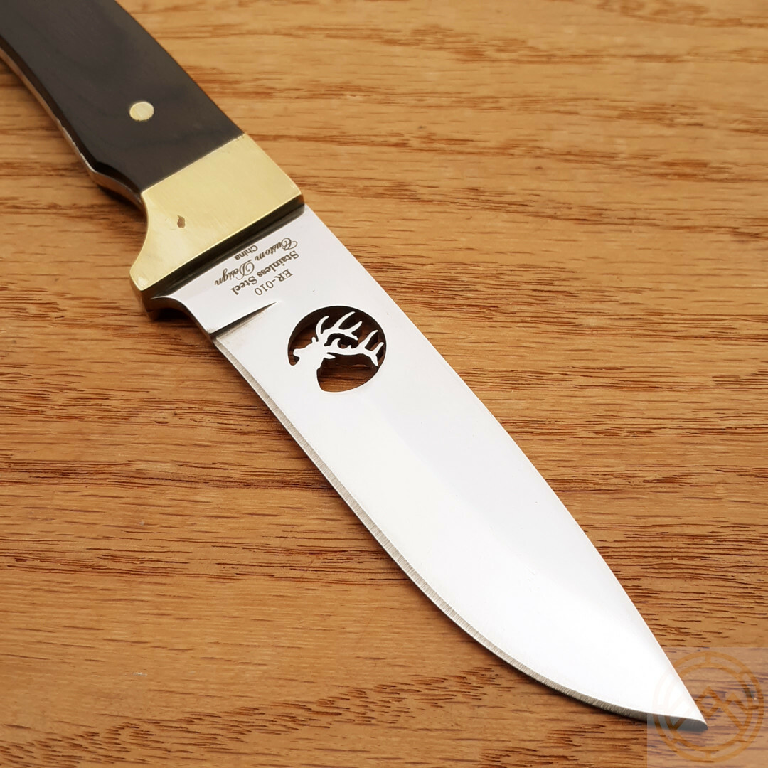 Elk Ridge Small Hunter Fixed Knife 3.87″ Polished 440 Steel Blade Wood Handle