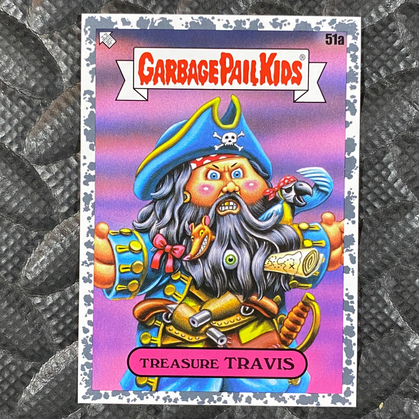 GARBAGE PAIL KIDS 2022 BOOK WORMS GRAY BORDER CARD 51A TREASURE TRAVIS 108/199