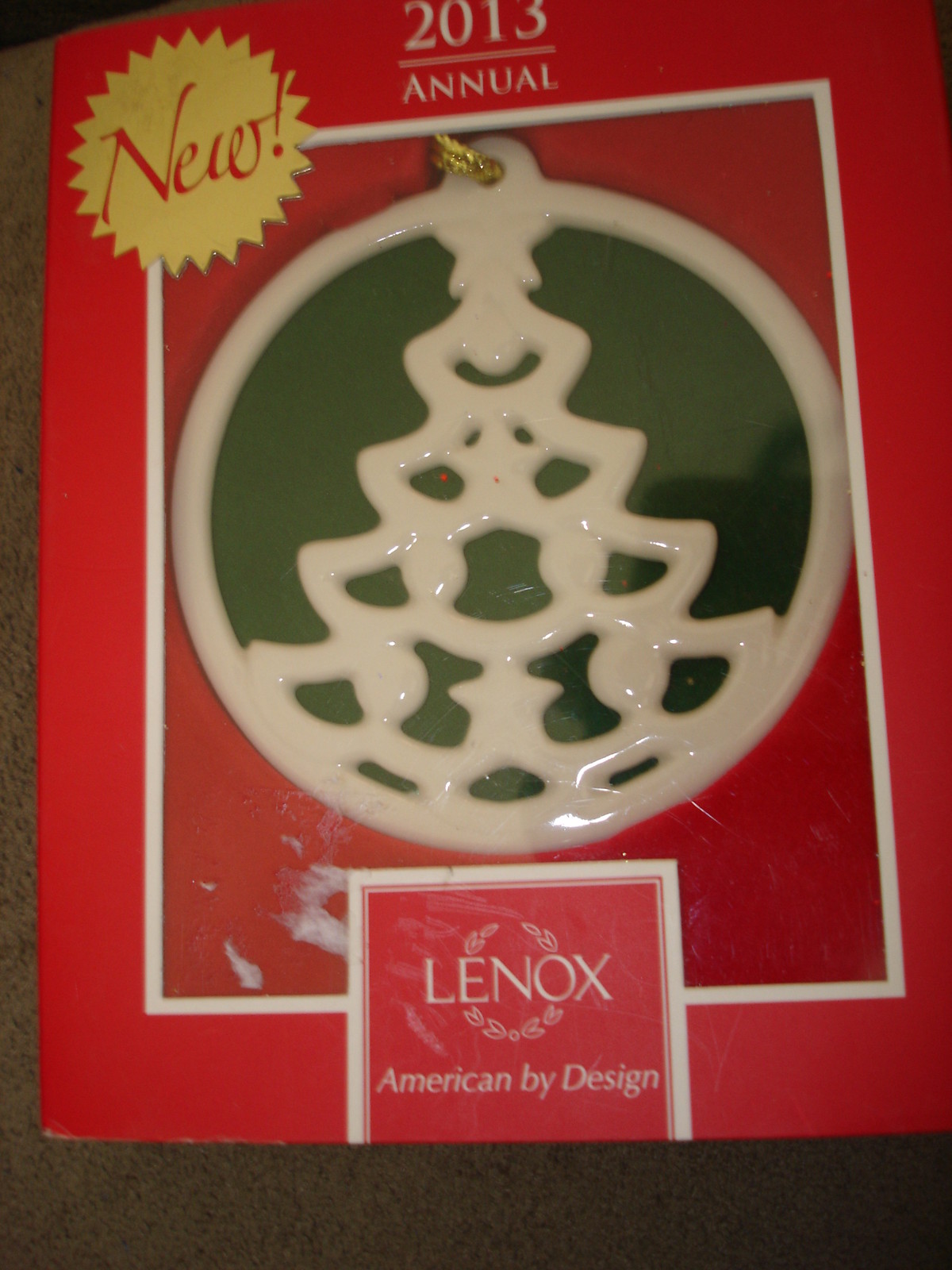 LENOX 2013 COLORS OF CHRISTMAS, TREE ORNAMENT 3.9 INCHES TALL 840328
