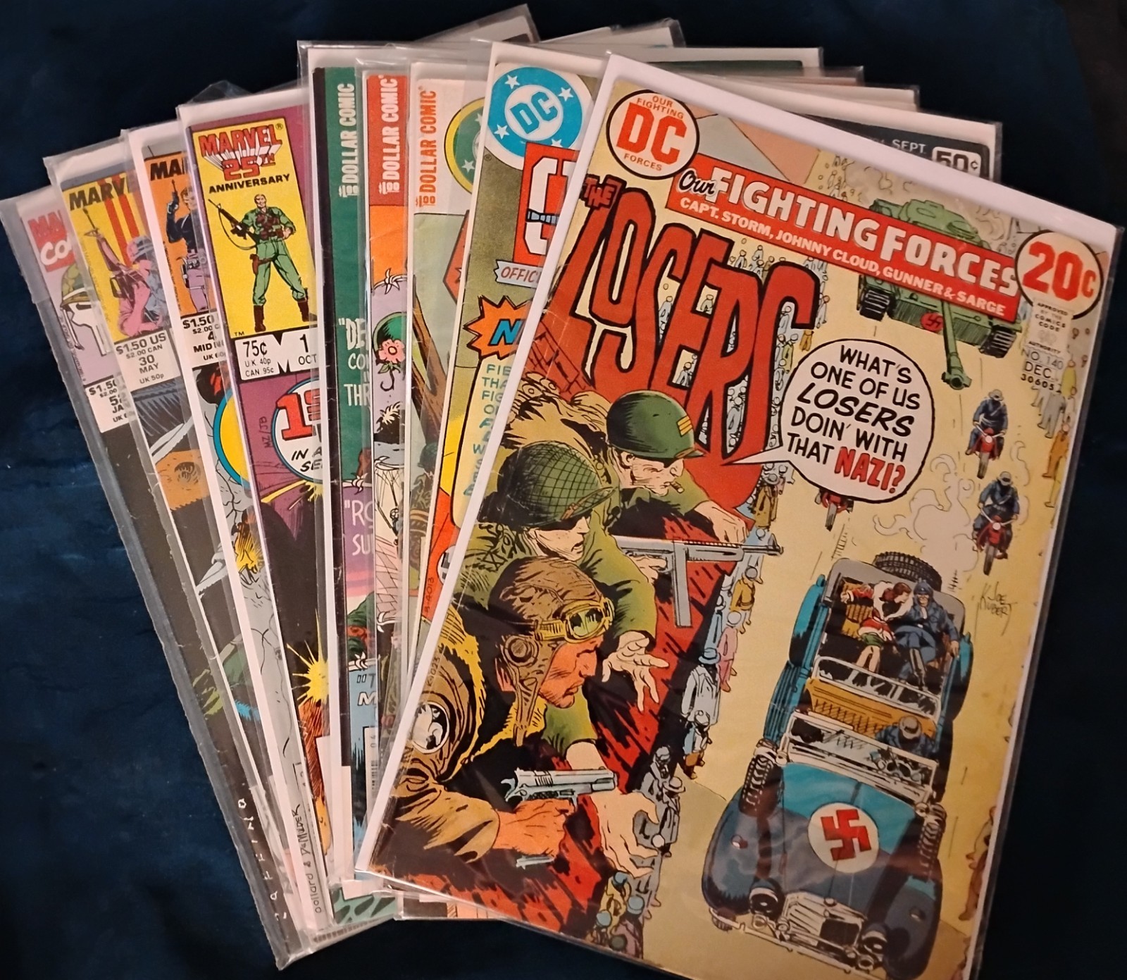 Lot Of 10 DC and Marvel War Comics All Different Comic Books 1970s & 1980s Nice