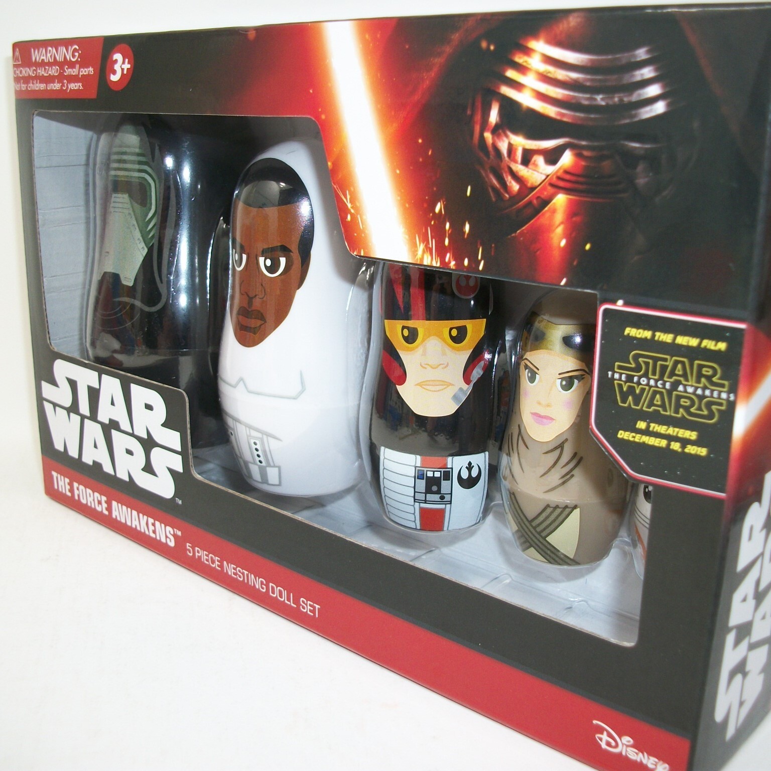 Star Wars The Force Awakens Nesting Dolls Set Kylo Ren Finn Poe Dameron Rey BB-8