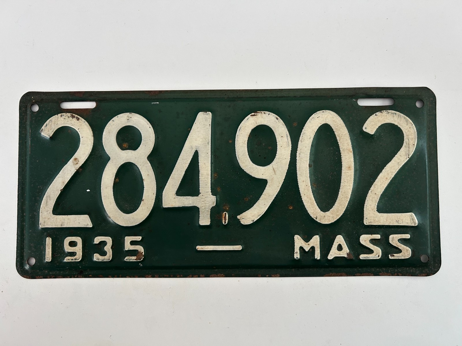 1935 Massachusetts License Plate All Original Paint 90+ Years Old