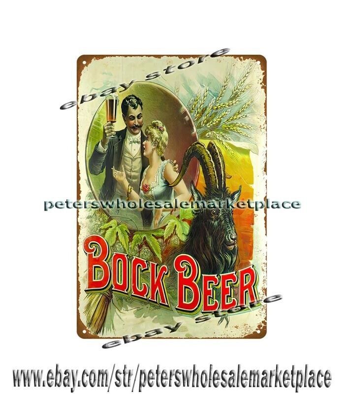 BOCK BEER metal tin sign garden outdoor living room wall art