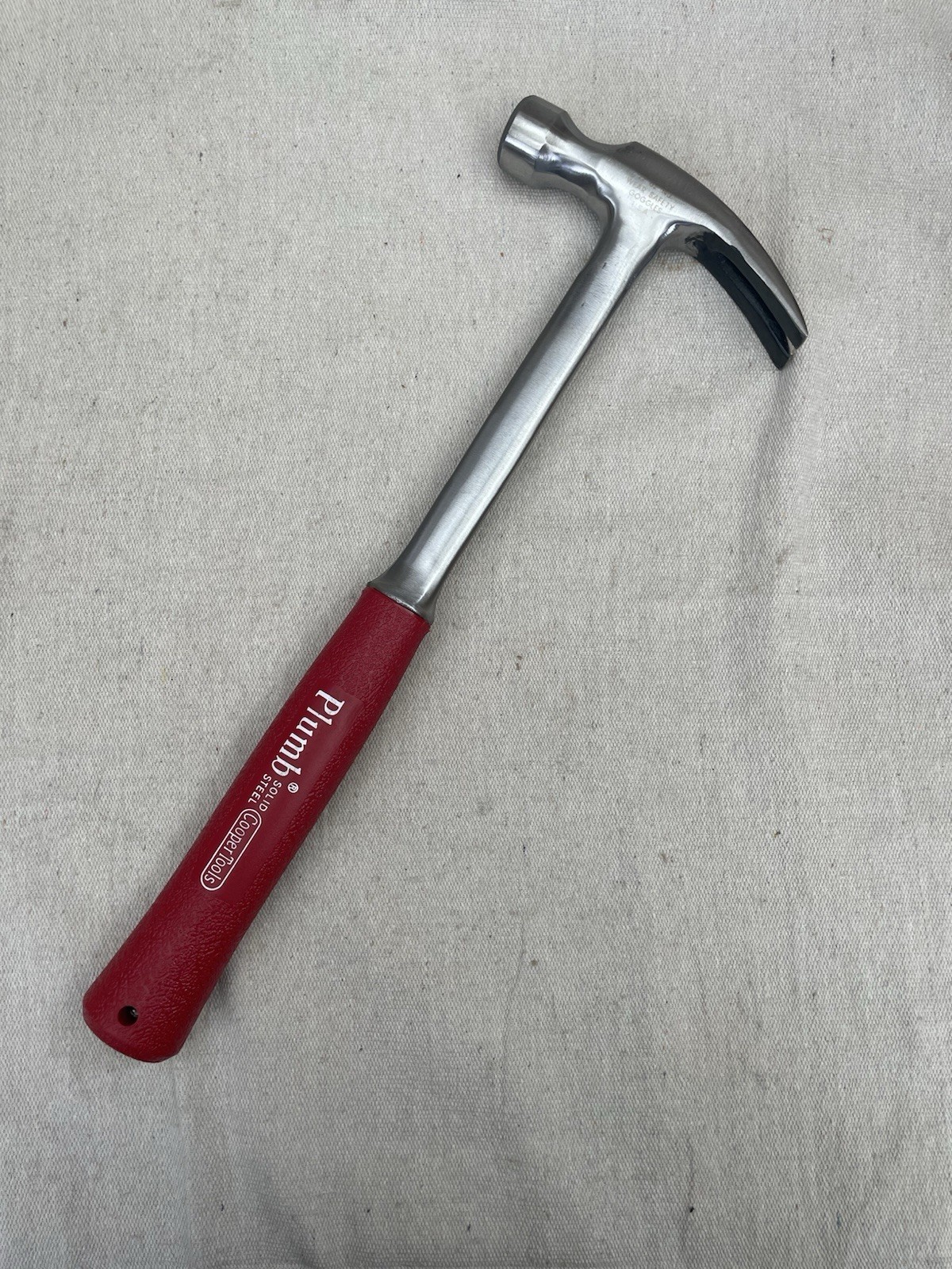 Plumb USA 11-395 Solid Steel RED GRIP 22oz Rip Claw Hammer, 16″ Long