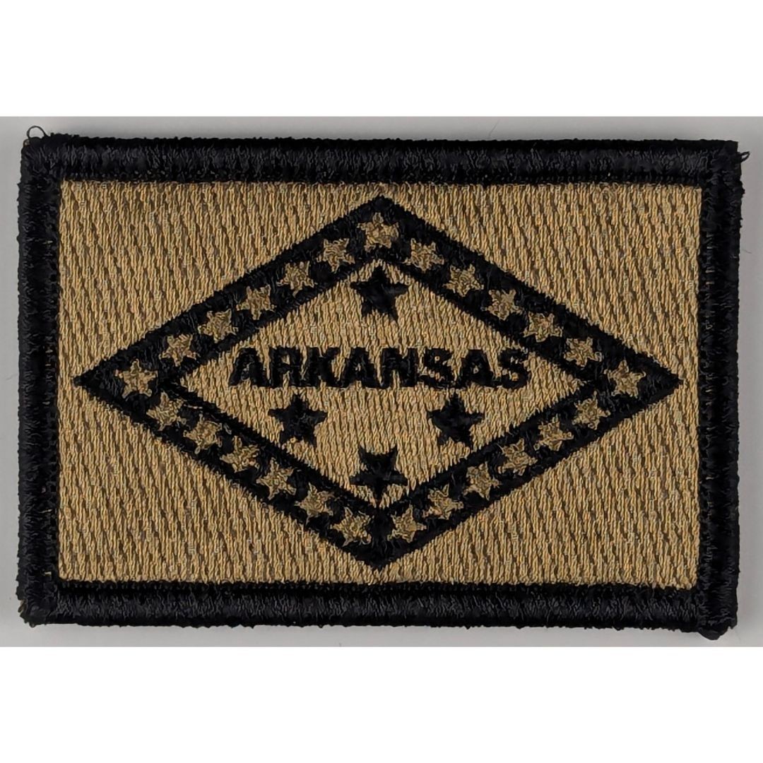 Arkansas State Flag Patch – Subdued Coyote Brown OCP – Hook Fastener Patch