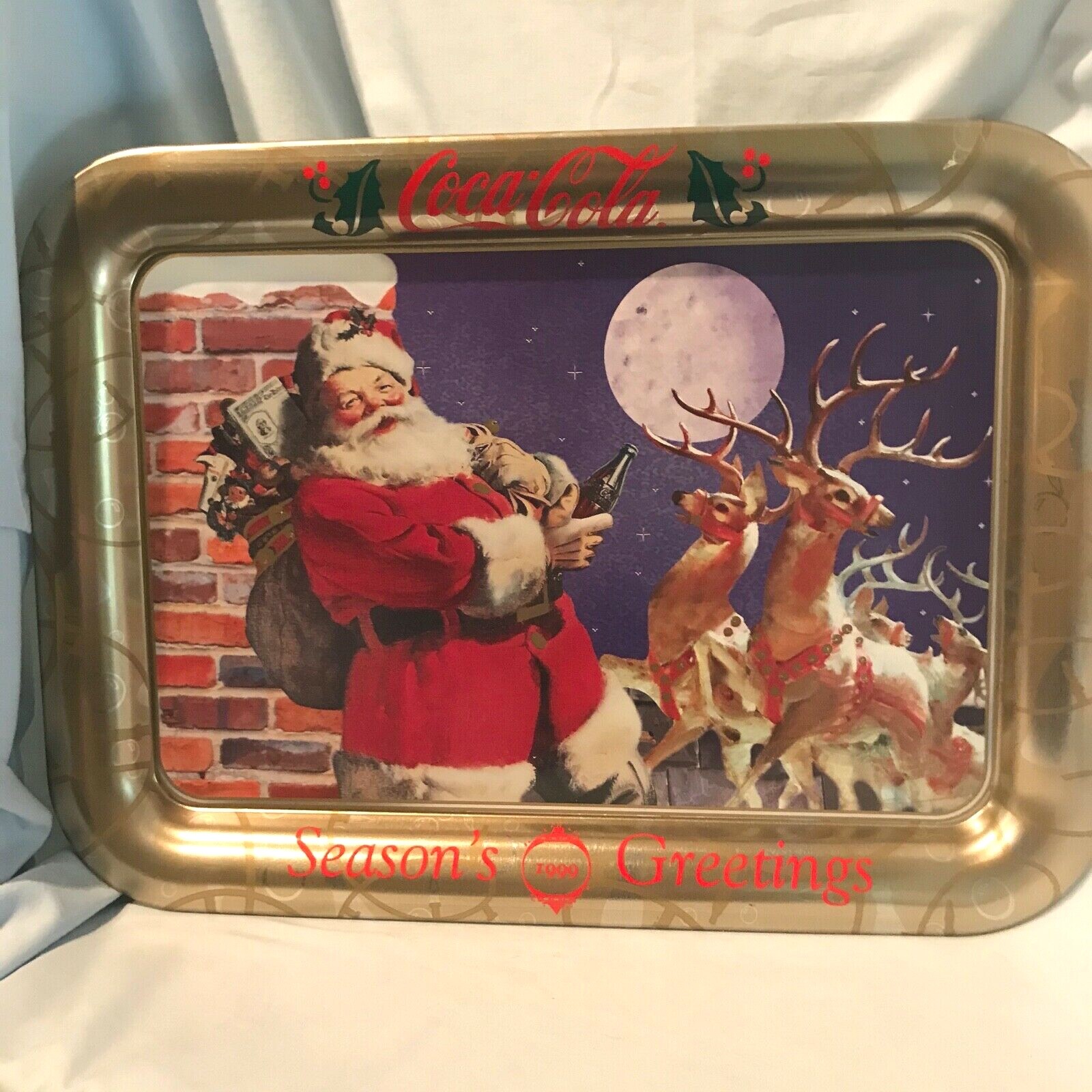 Coca-Cola 1999 Season’s Greetings Tray 17.5″ 2364 of 10.000 Trademark $22.99