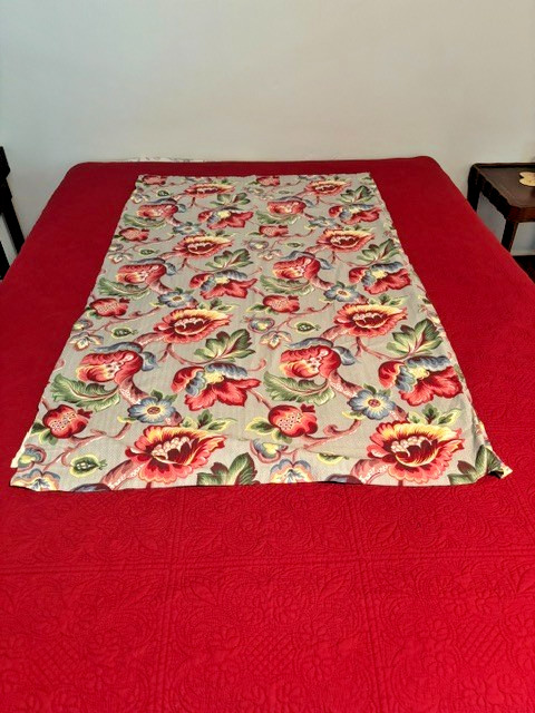 Barkcloth Drape Curtain Panel Tropical Flowers vintage fabric! 57 x 33 Gorgeous