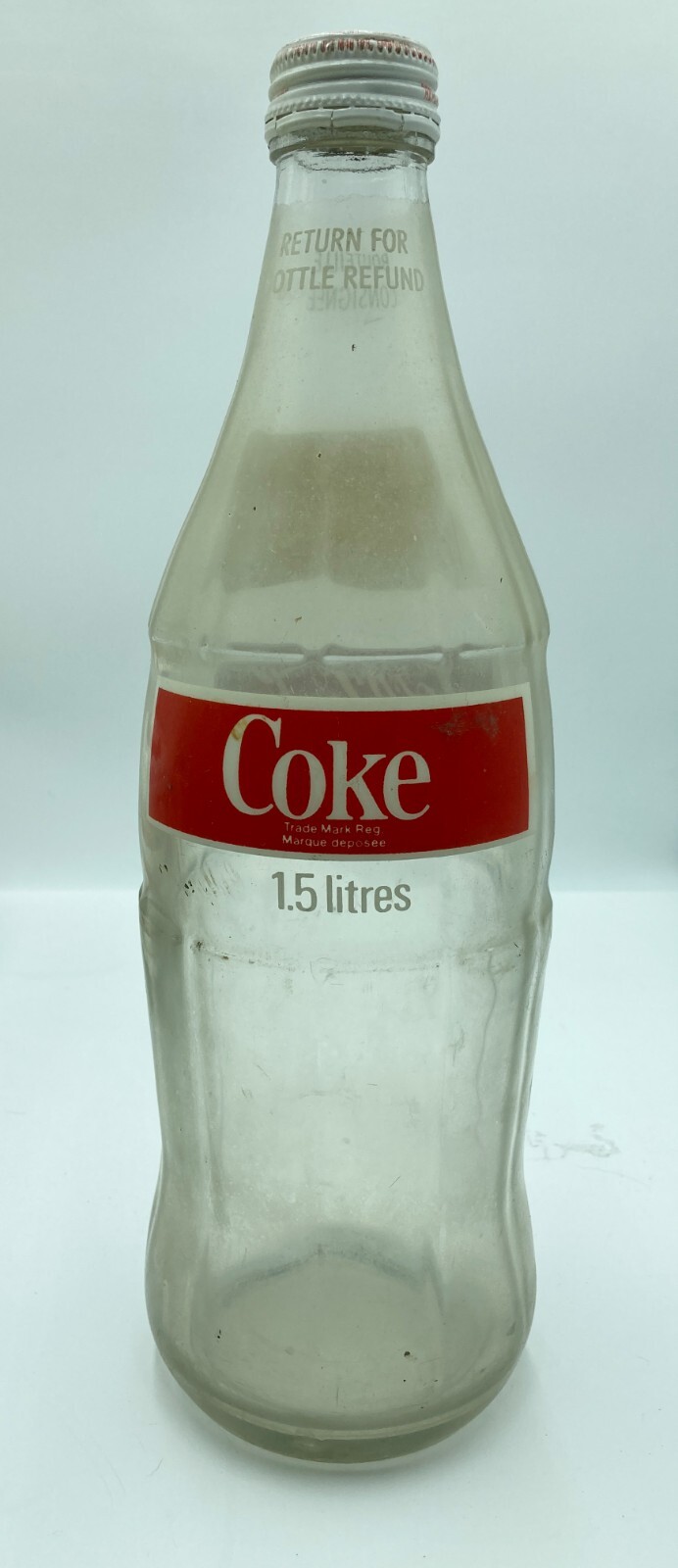 Coca Cola Glass 1.5 Liter Refillable Bottle Price $1.09 Screw Cap Toronto Canada