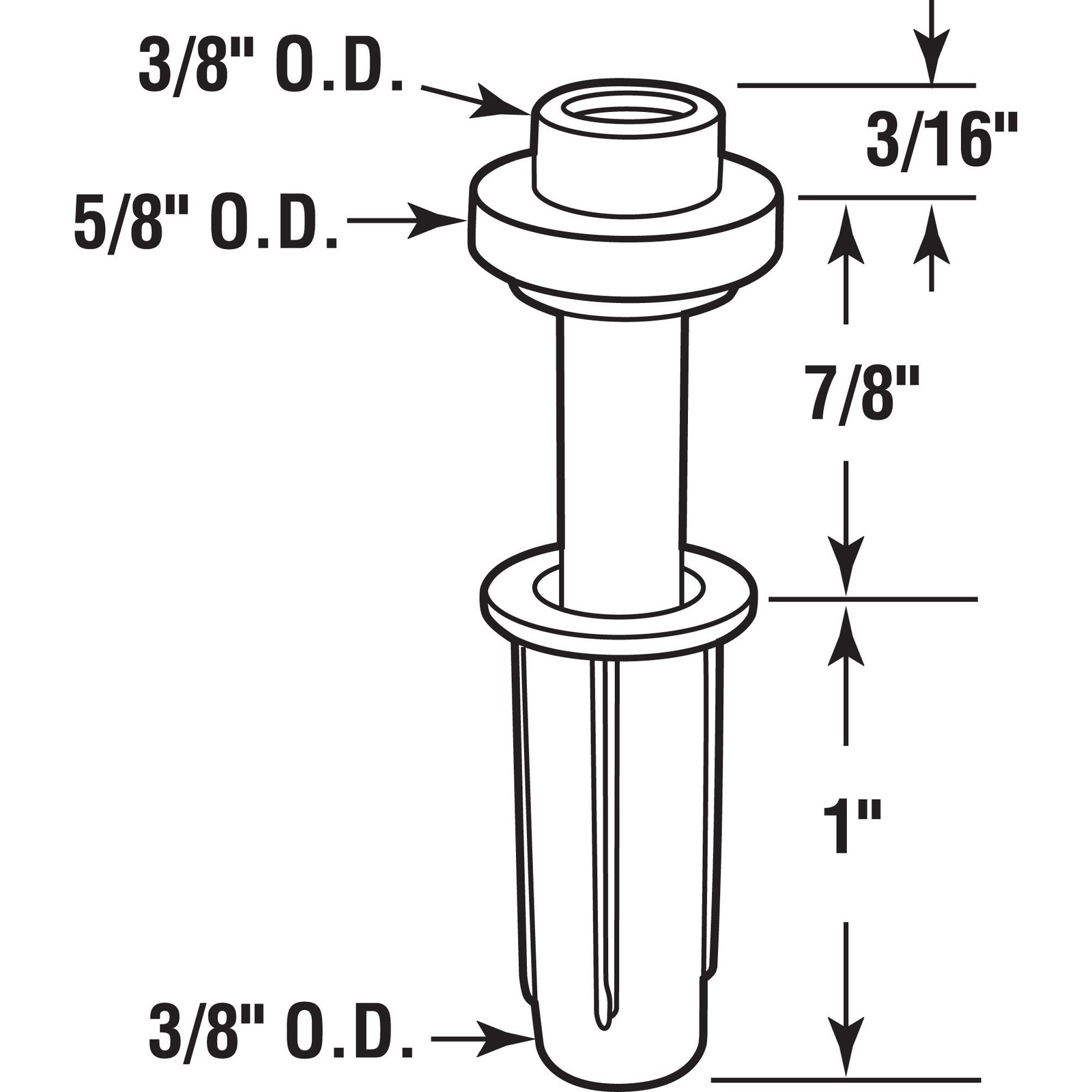 Prime-Line N 7302 Bi-Fold Top Mount Pivot and Guide, 3/8 In. 5/8 in., Mill
