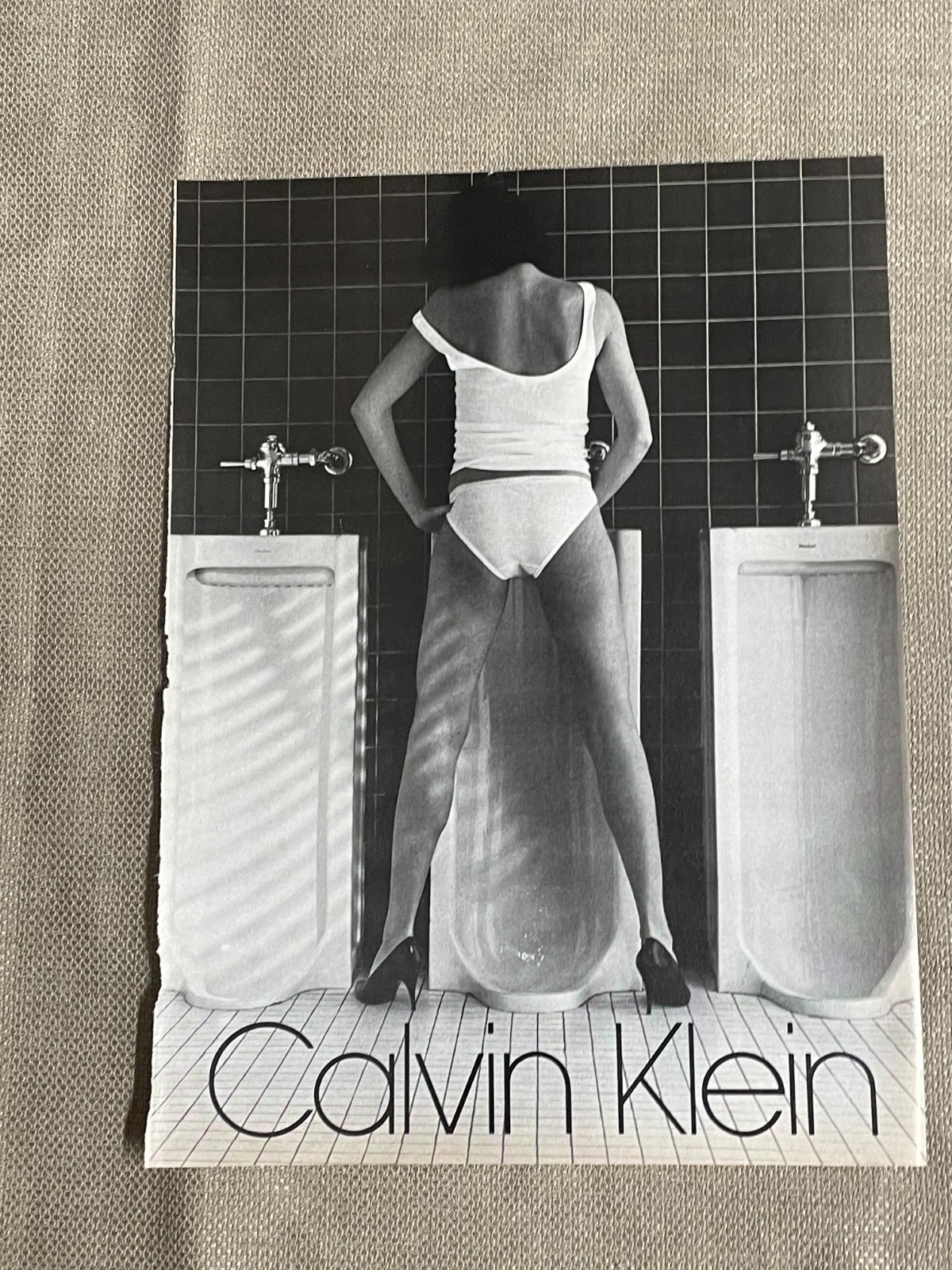 Funny Mad or Cracked Calvin Klein Magazine Ad Spoof Woman Man at Urinal