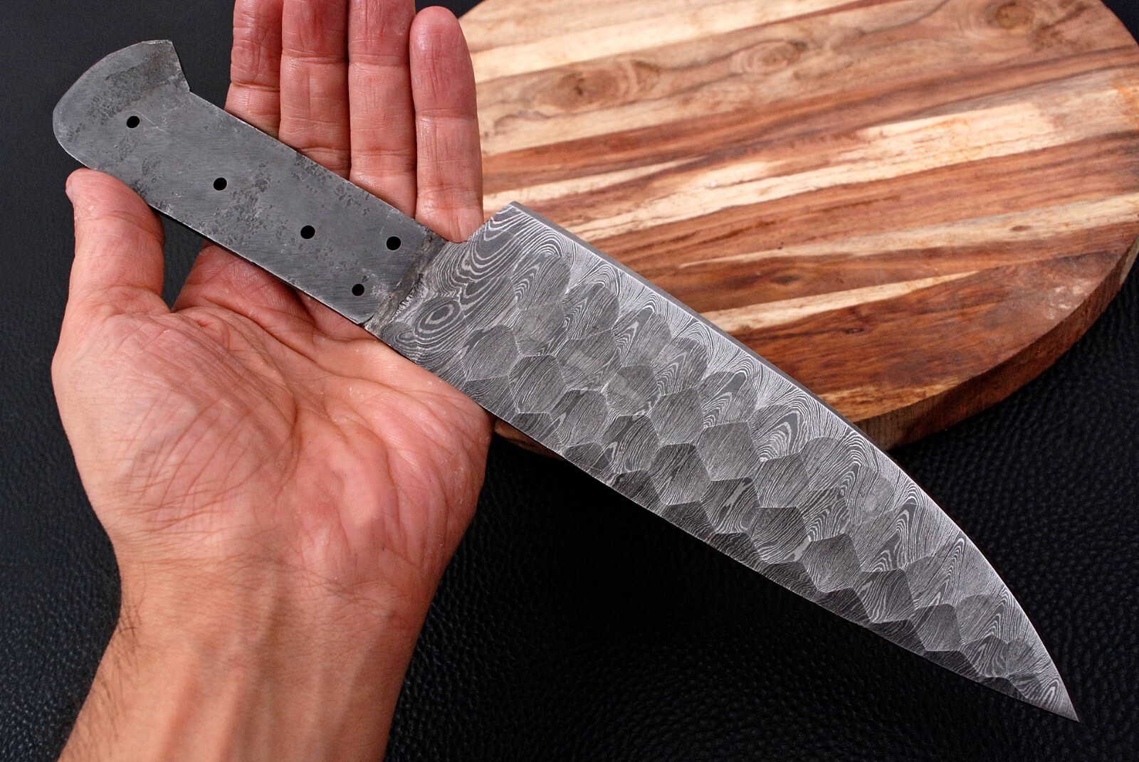 Damascus steel chef Knife, Handmade Damascus kitchen knife blank blade x147