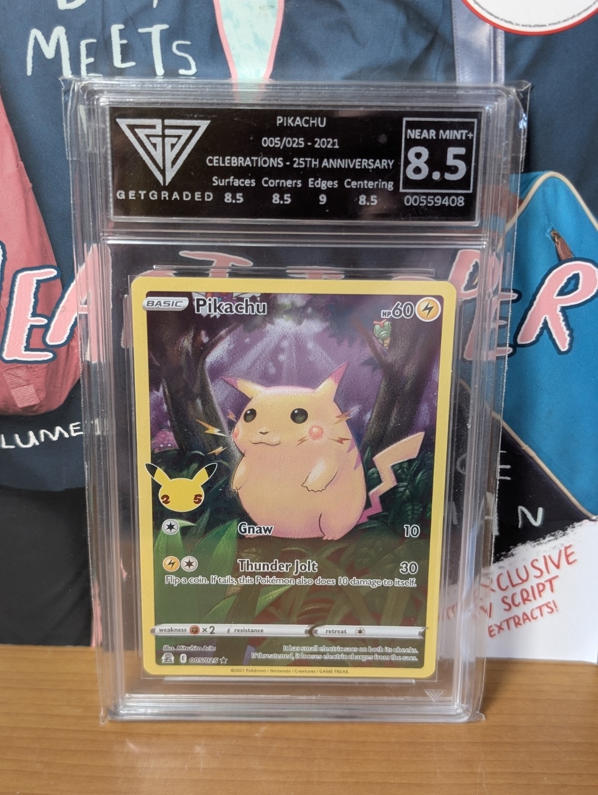Pikachu Celebrations 25th Ann 005/025 Pokémon Card – GetGraded 8.5 Near Mint+