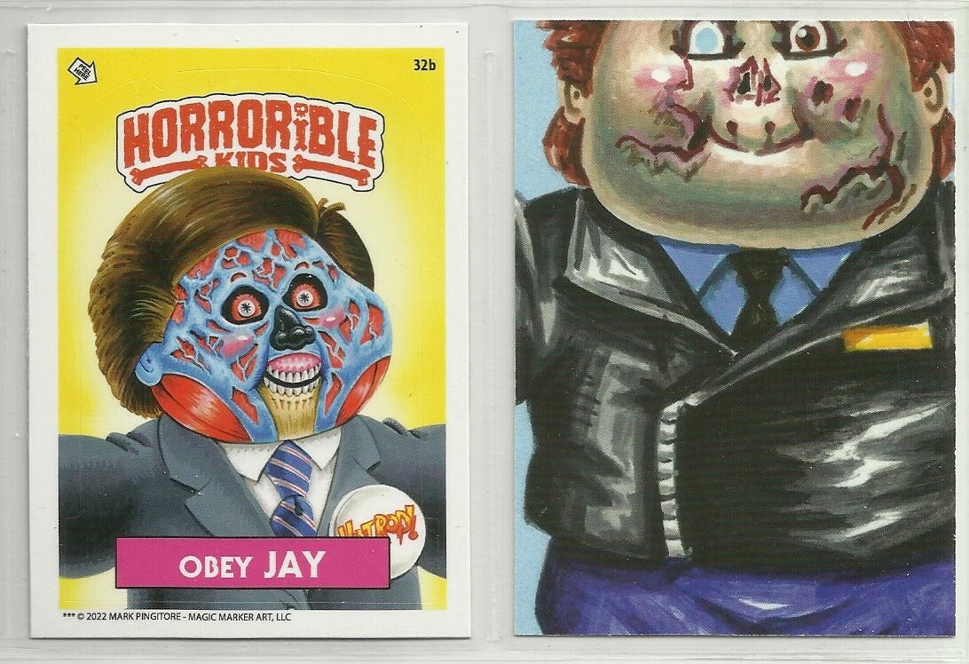2022 Horrorible Kids 1-3 (Magic Marker) GPK “Parody Sticker” #32b OBEY JAY