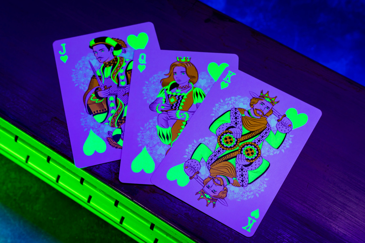 Bicycle NEON Edition Playing Cards GREEN UV_GLOW Deck | By: Card-Addiction.com