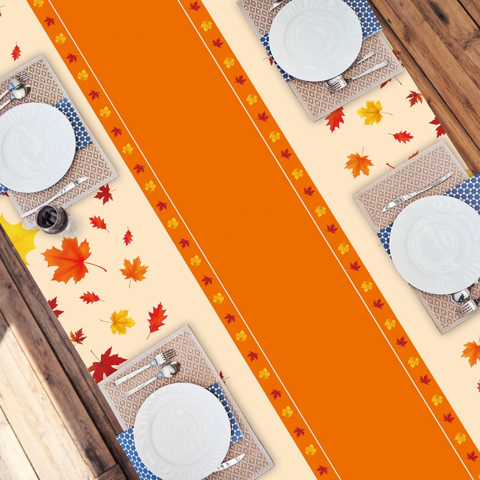 2 Pack Thanksgiving Tablecloths 54 x 108 Inch Orange