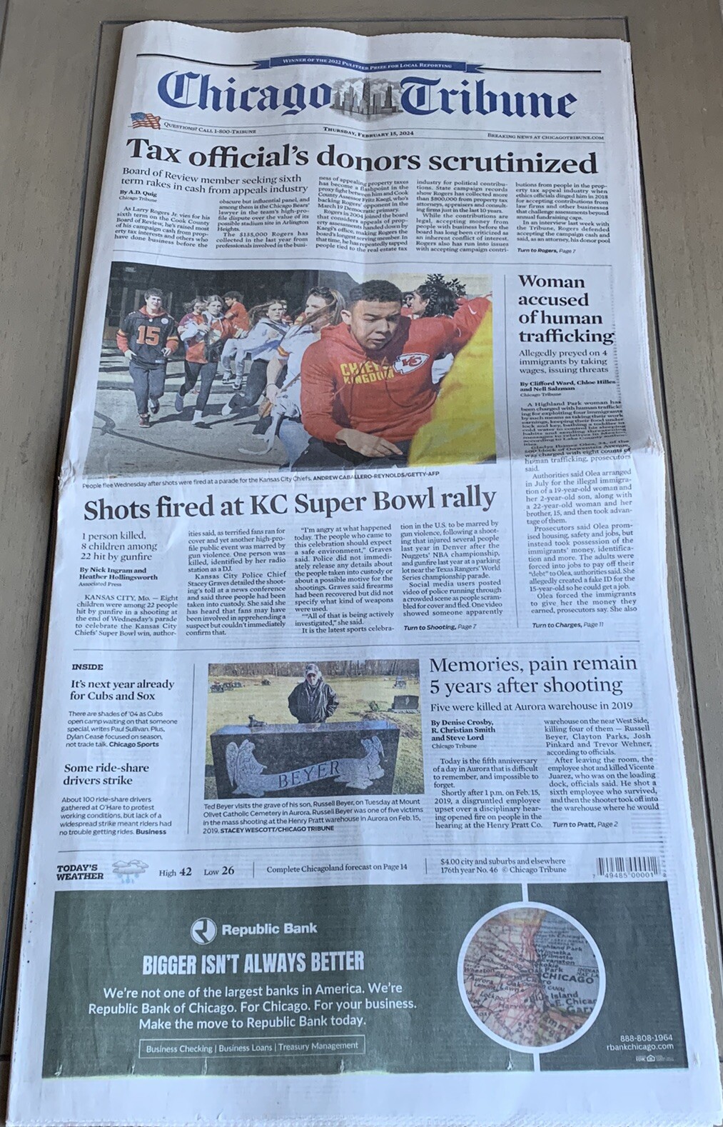 Chiefs Super Bowl Parade Tragedy – Chicago Tribune – February 15, 2024