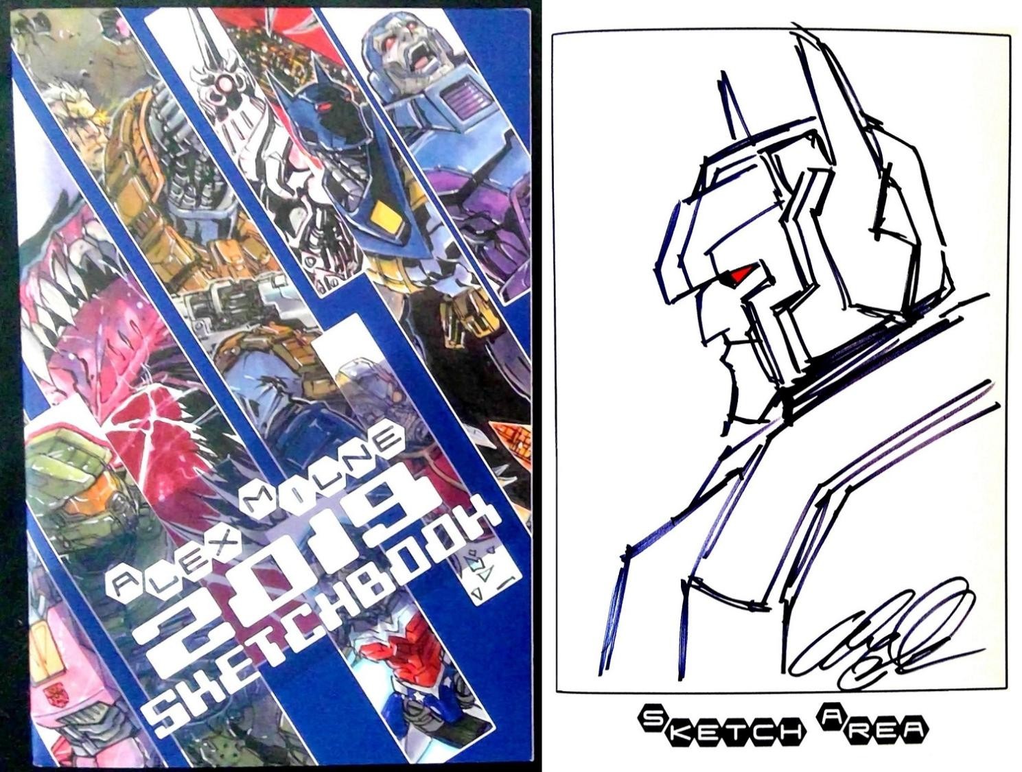 Alex Milne “Sketchbook 2019” Art Book + Transformers Overlord Original Art