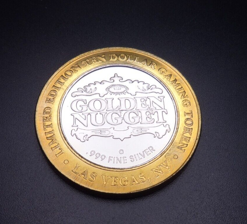 Golden Nugget Casino $10 Ten Dollar Gaming Token .999 Fine Silver Las Vegas