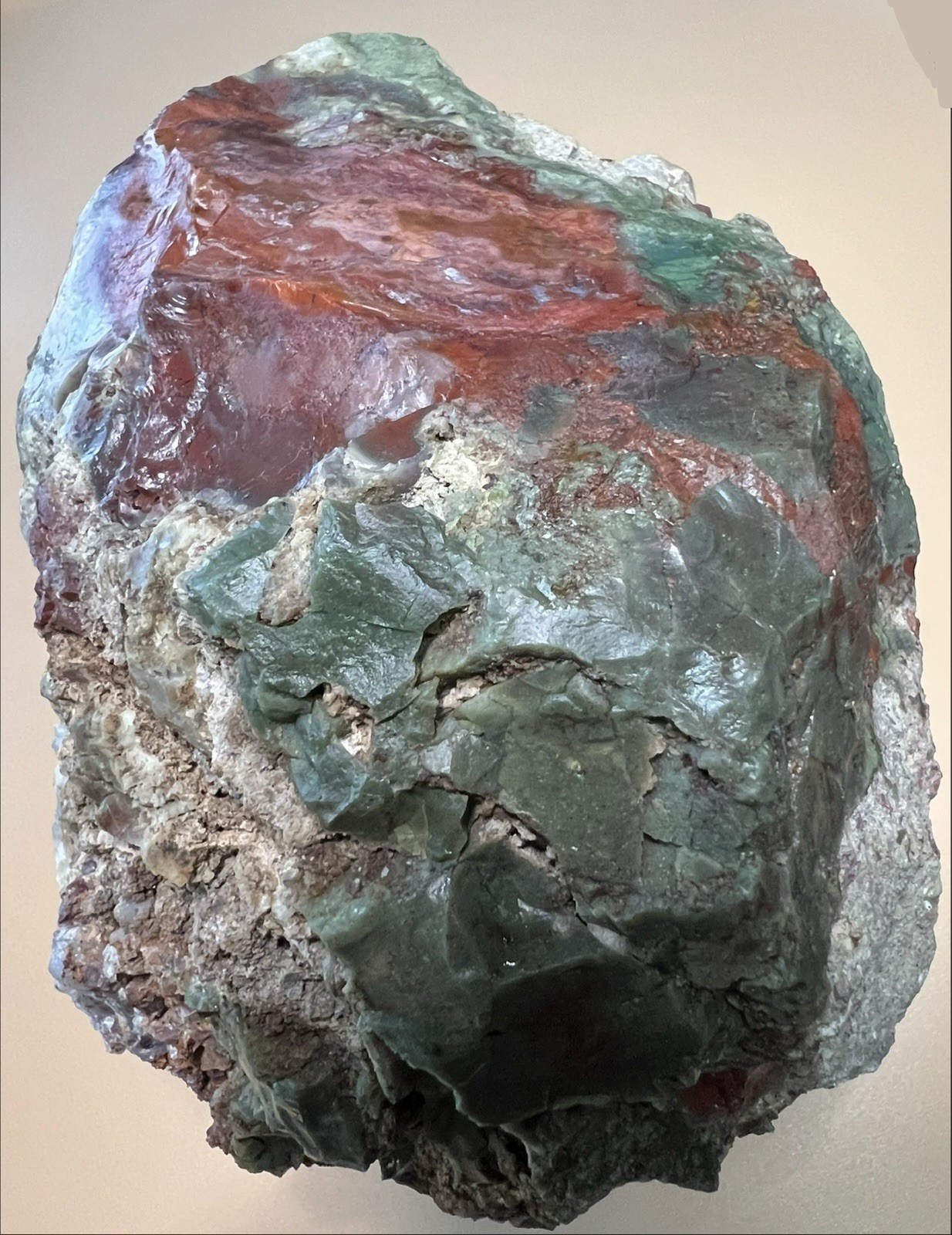 7 lb 13 oz Oregon Jasper Agate Red & Green -Malheur County
