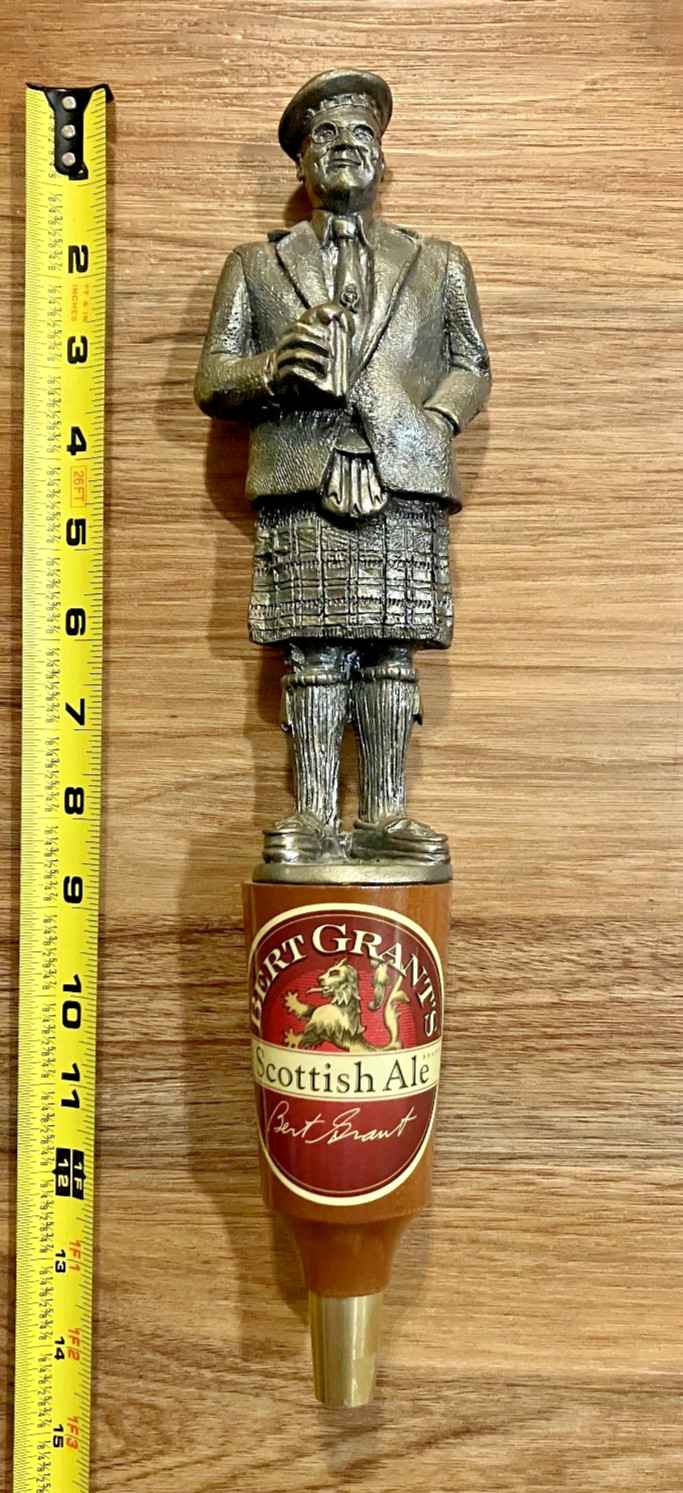Bert Grant’s Beer Tap Handle Knob Top Draft Keg Bar Vintage Scottish Ale Kilt