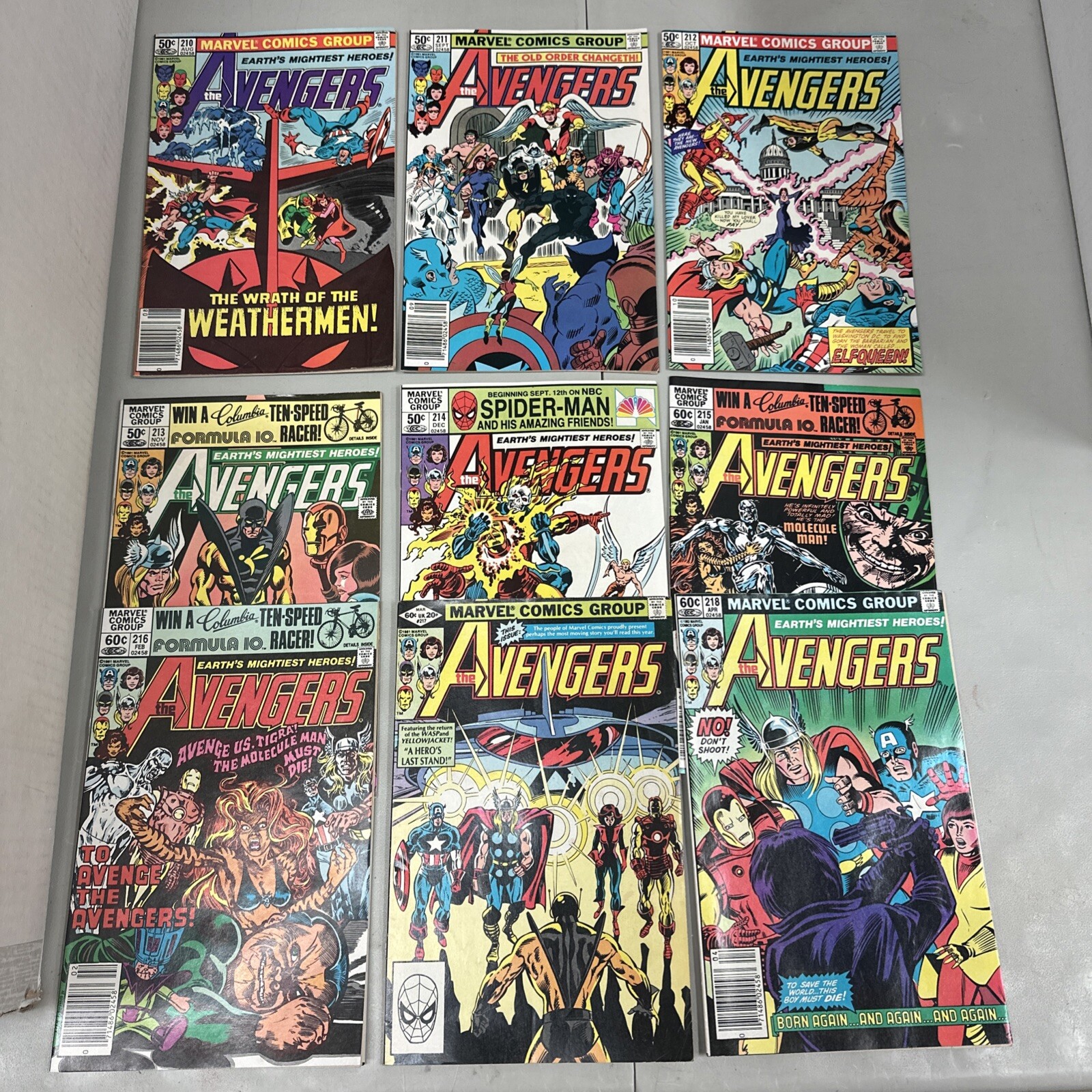 The Avengers 210 211 212 213 214 215 216 217 218 219 Marvel Comics 1981 (AV11)