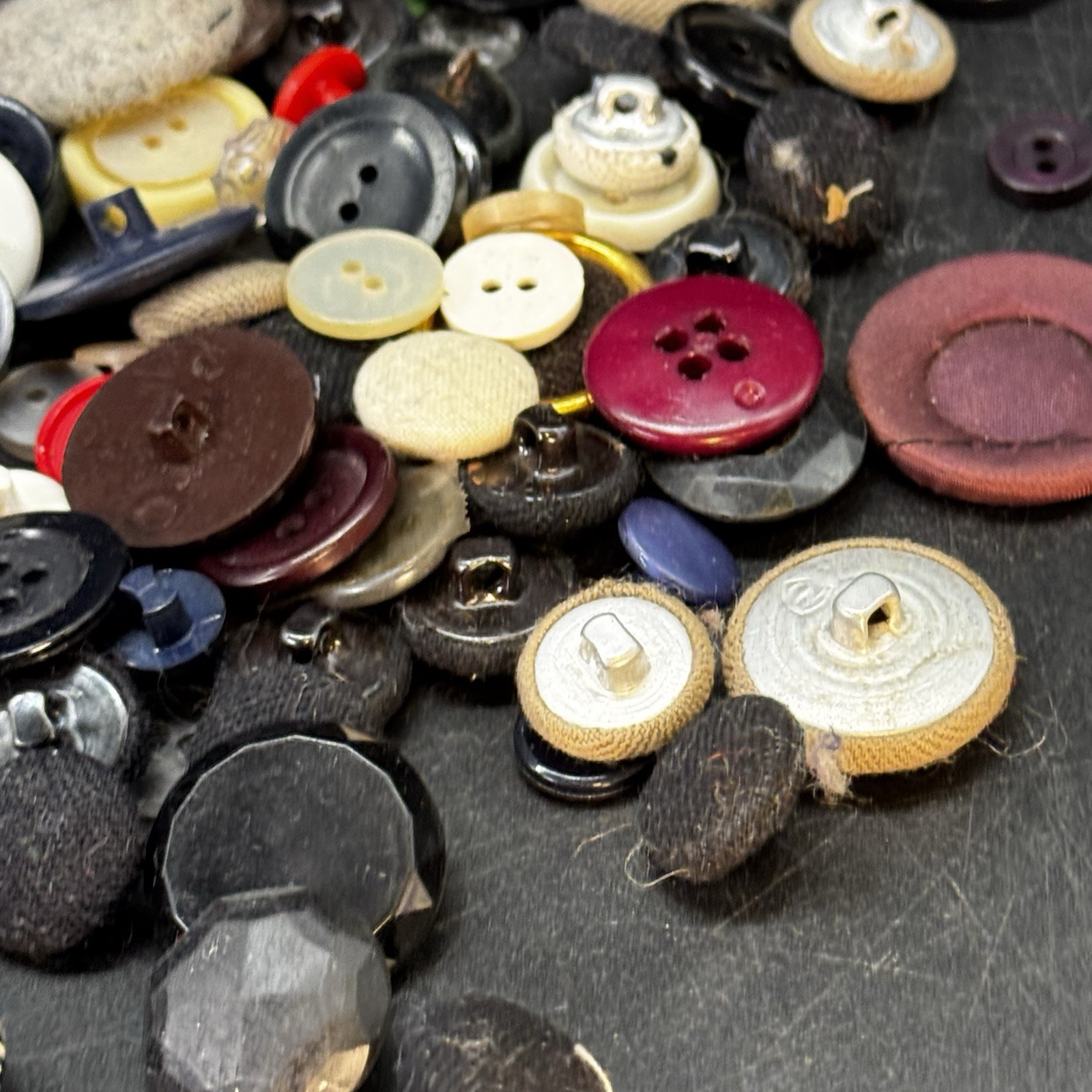 Assorted Vtg Buttons 1/2 Lb Box All Shapes & Sizes From An Old Dress Shop Lot 2
