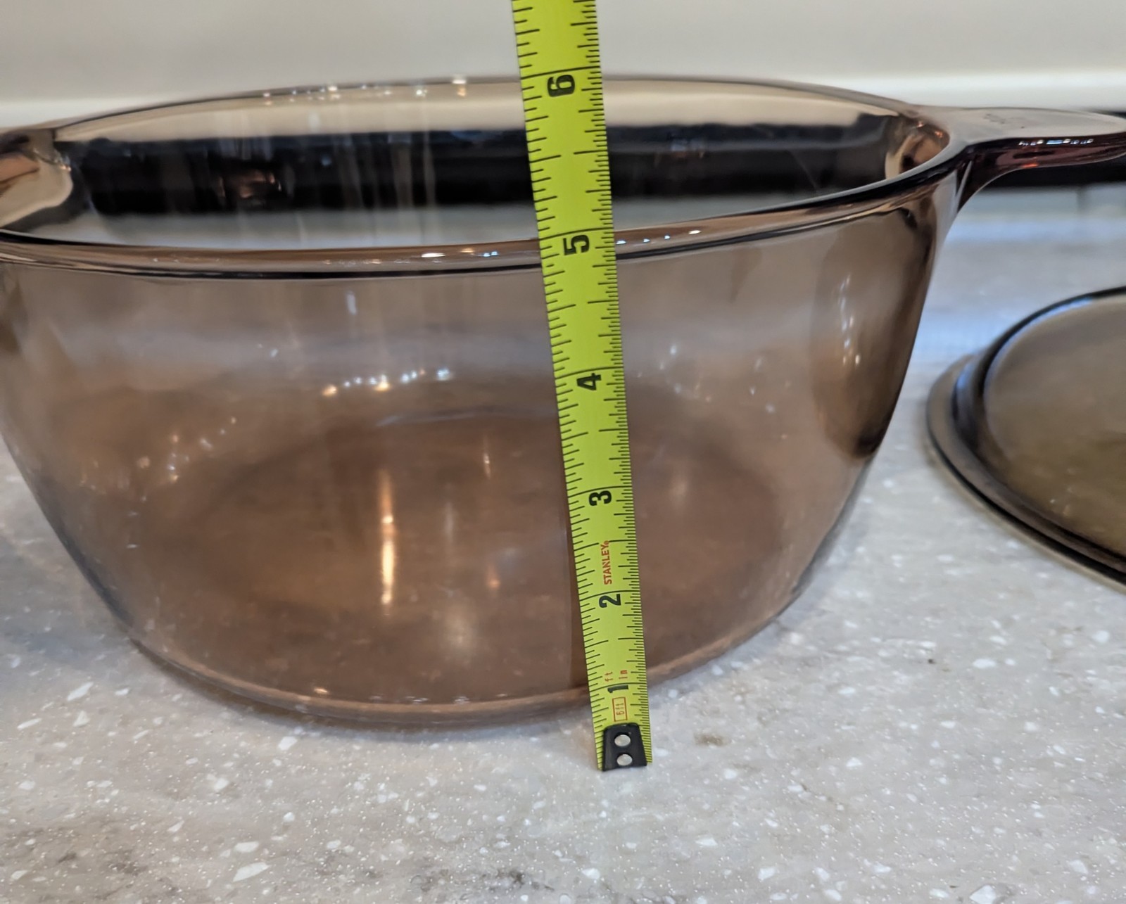 Pyrex Visions Amber Dutch Oven 4.5L Stock Pot Corning USA Brown 5Qt Vision Ware