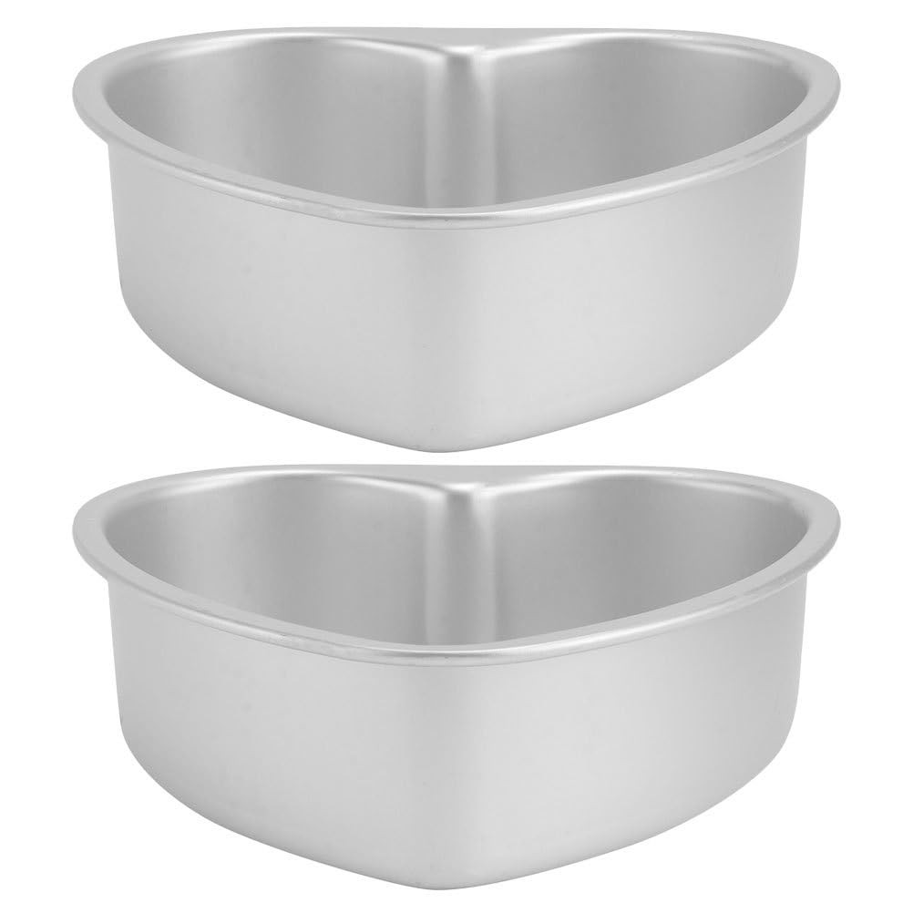 Heart Cake Pans Set of 2 6.02 Inch Removable Bottom Cake Molds for Baking Min…