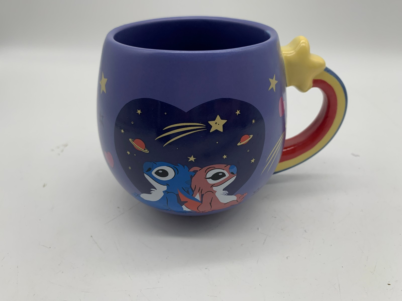Disney Ceramic 14.8oz Valentine Angel & Stitch Coffee Mug AA01B46044