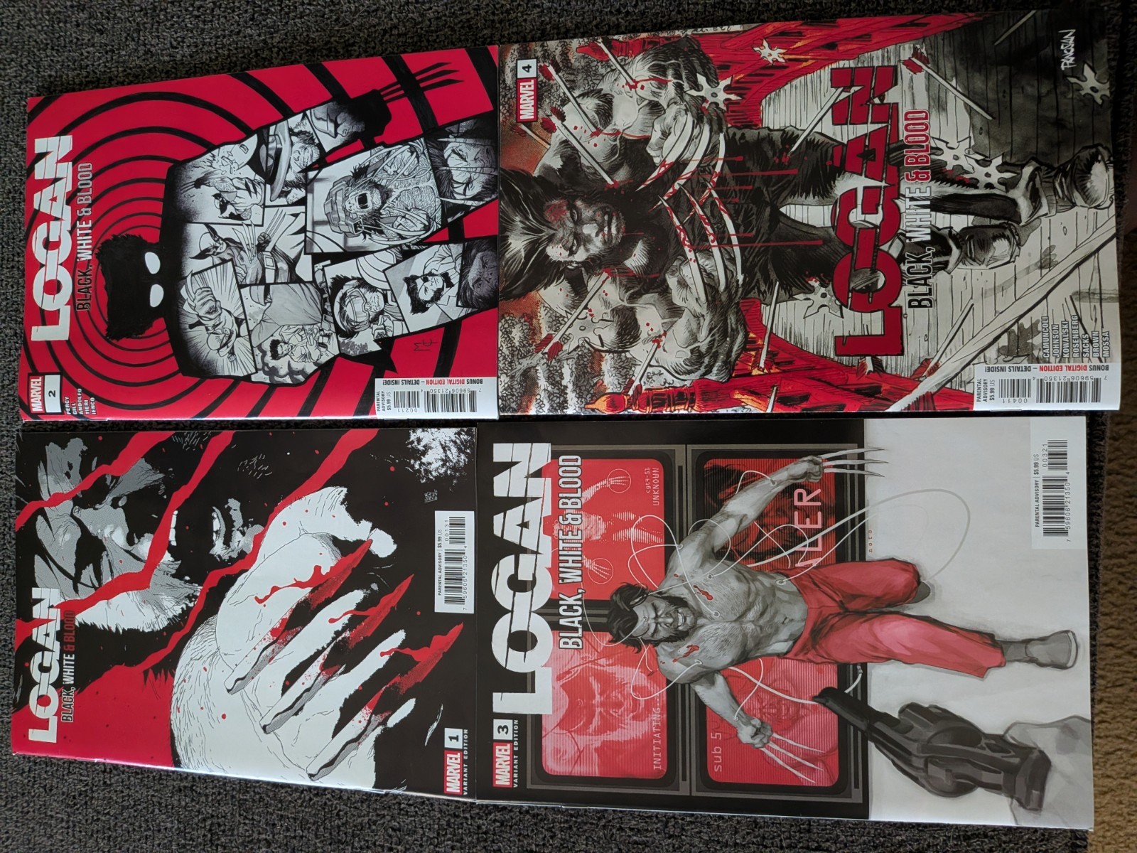LOGAN: BLACK WHITE AND BLOOD #1-4 Complete Run see pic for covers 🔥 🔥