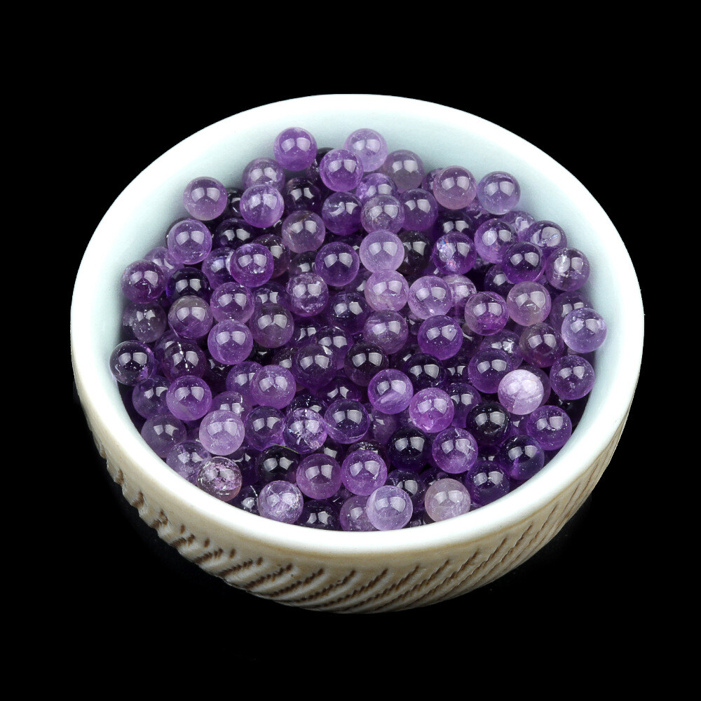 100pcs 4mm Natural Amethyst Stone Round Ball Shape No Hole Beads Wholesale