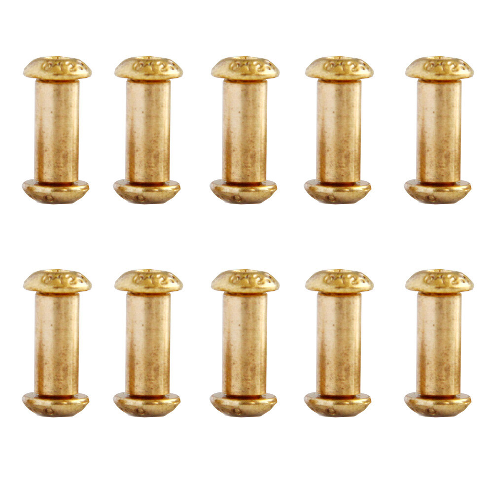 10* Brass Knife Handle Rivets Pins Knife Fasteting Screws Lock Bolts Hexagon NEW