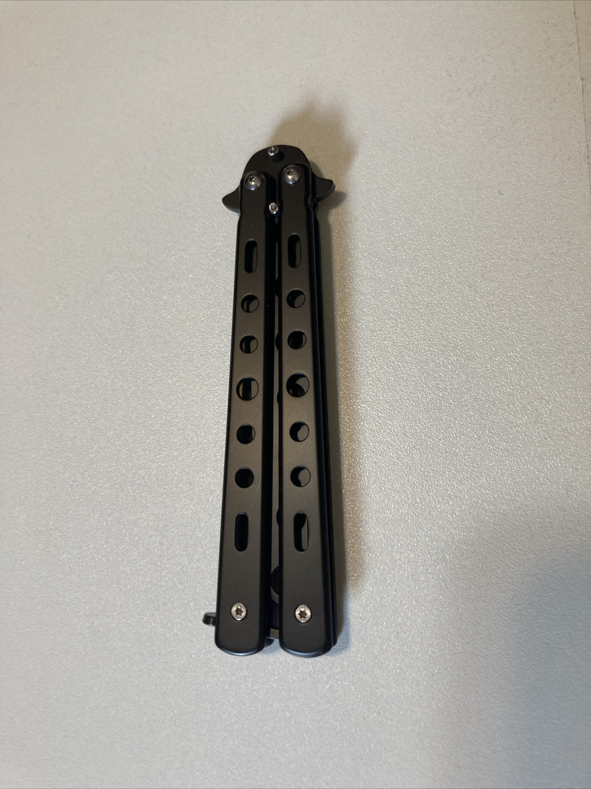 Butterfly Practice Trainer Knife Dull Training Tool Metal Blade Black knife