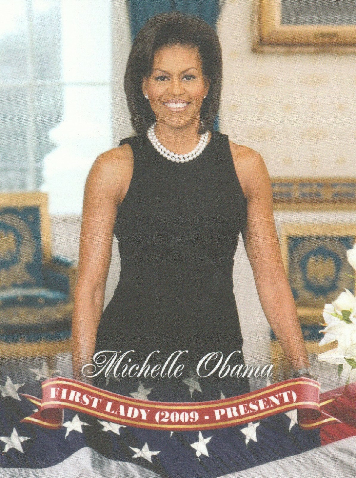 *Postcard-“Michelle Obama” (1st Lady-2009-2017) Wife Pres Barack Obama-{Pres-44}