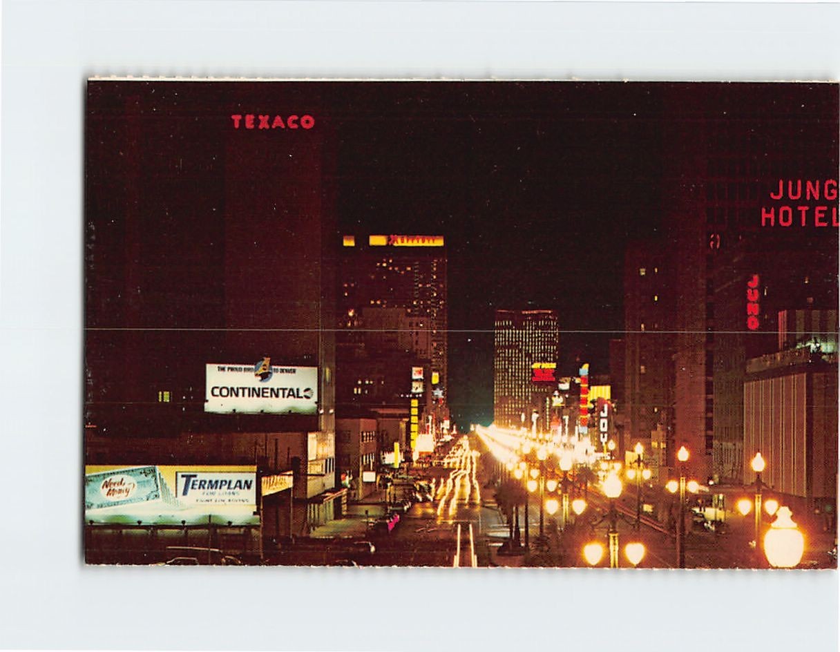 Postcard Canal Street at Night Louisiana USA