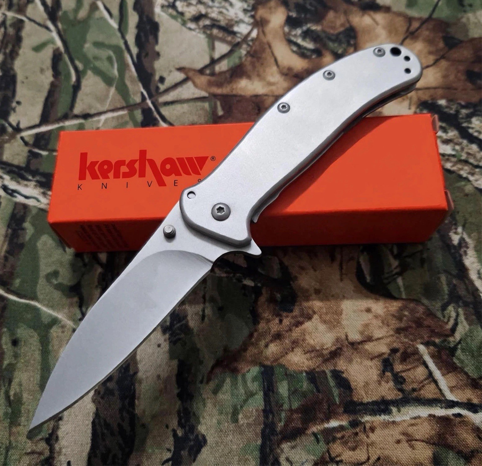 Kershaw Stainless Steel Folding Knife Plain EDC TOOL Military Grade Quality