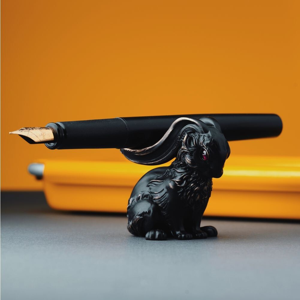 Bunny Pen Holder. Rabbit Statue. Desk Decor. Gift for Friend