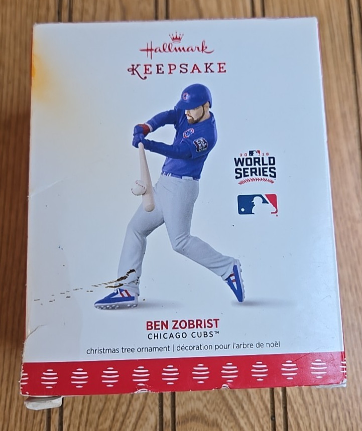Hallmark Keepsake Ornament Ben Zobrist MLB Chicago Cubs World Series MVP 2017