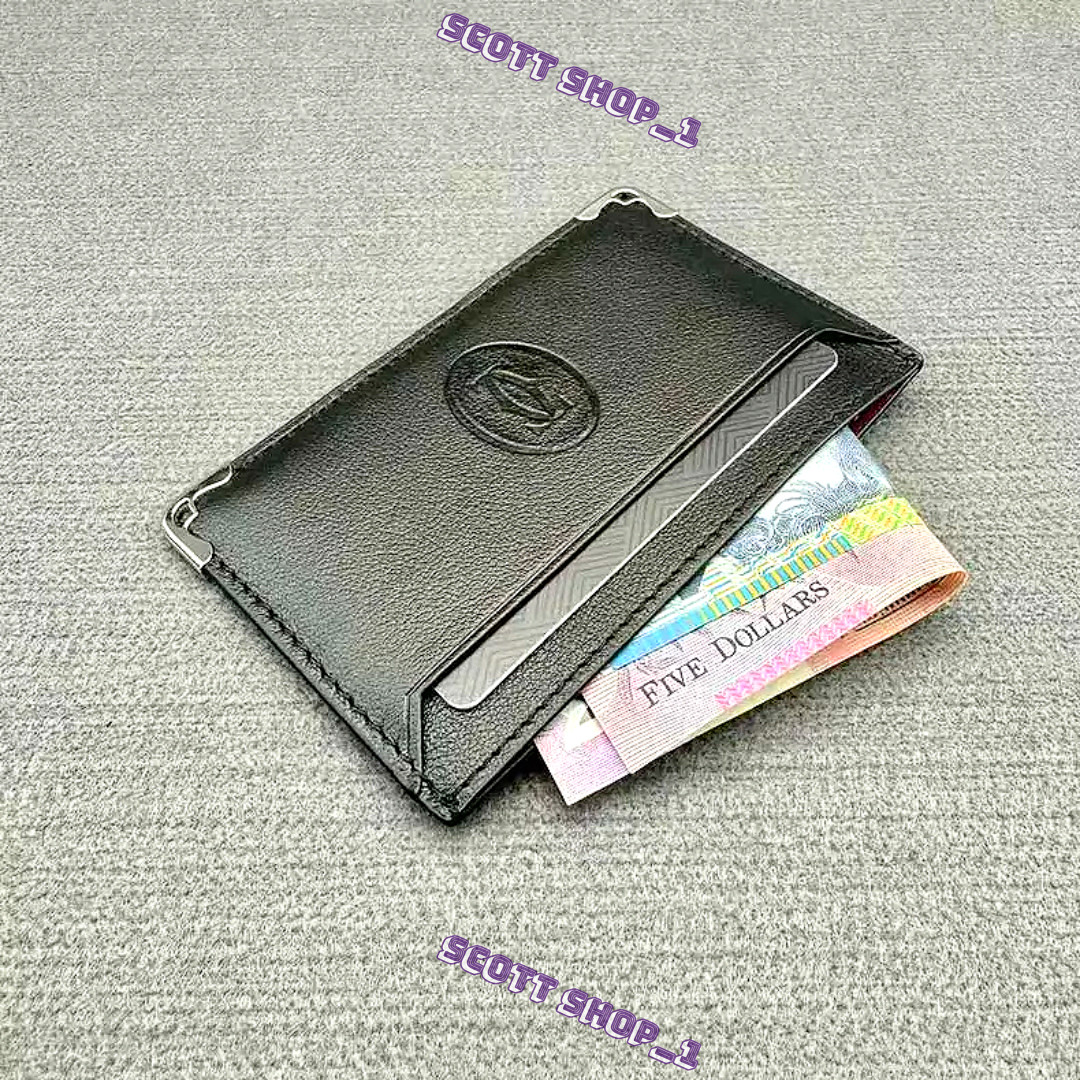 Cartier Black Leather Cardholder – Must De-New in Box, Rare Promotion Gift