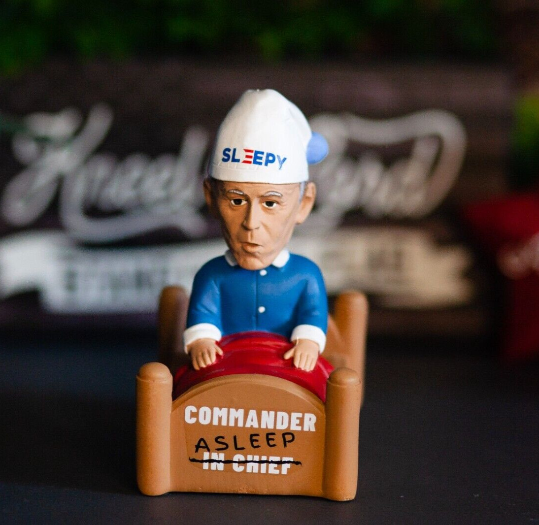 Funny Joe Biden Commander Asleep Collectible Bobblehead Doll Gag Gift
