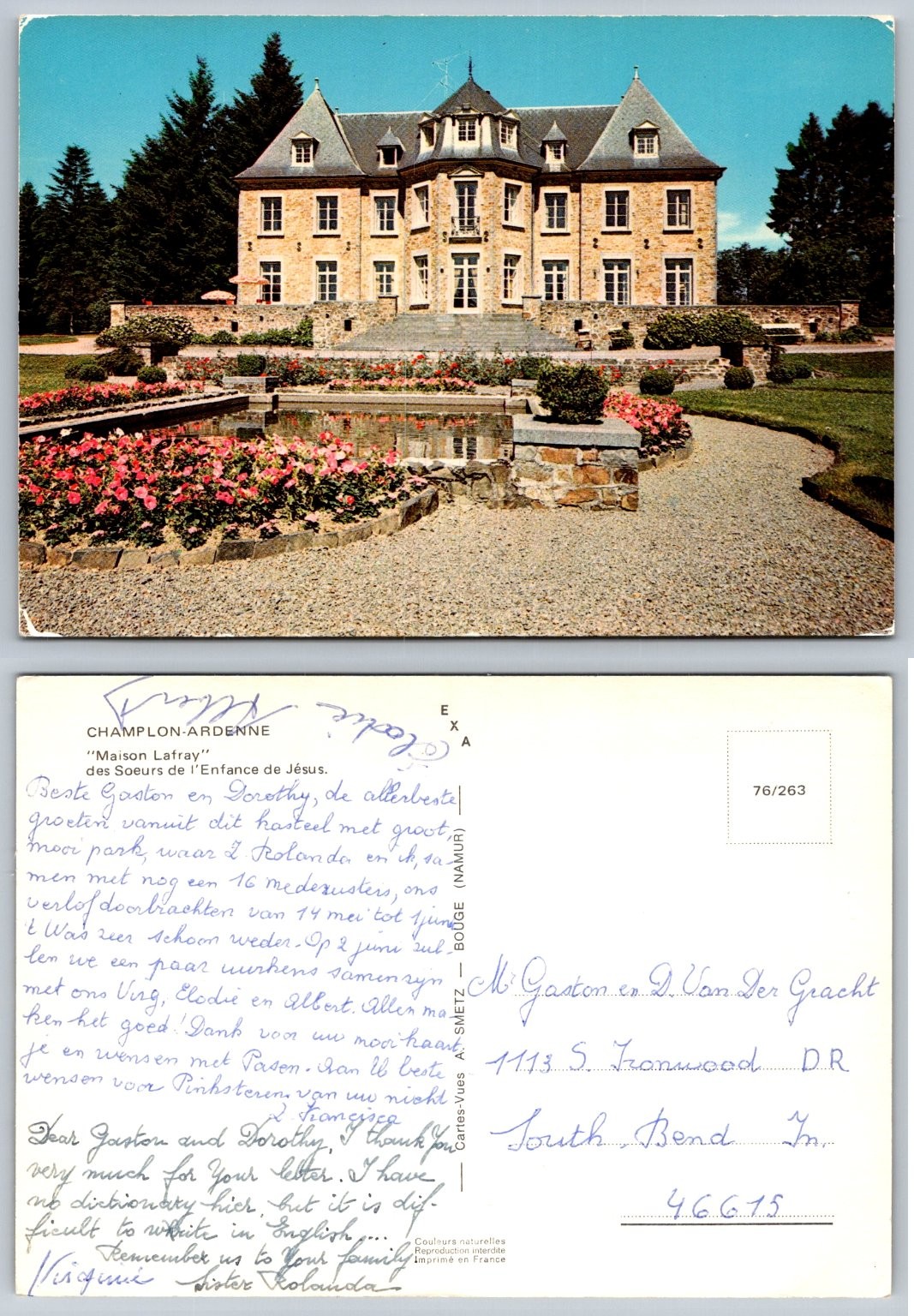 Maison Lafray Champlon-Ardenne Belgium Postcard Sisters of Child Jesus
