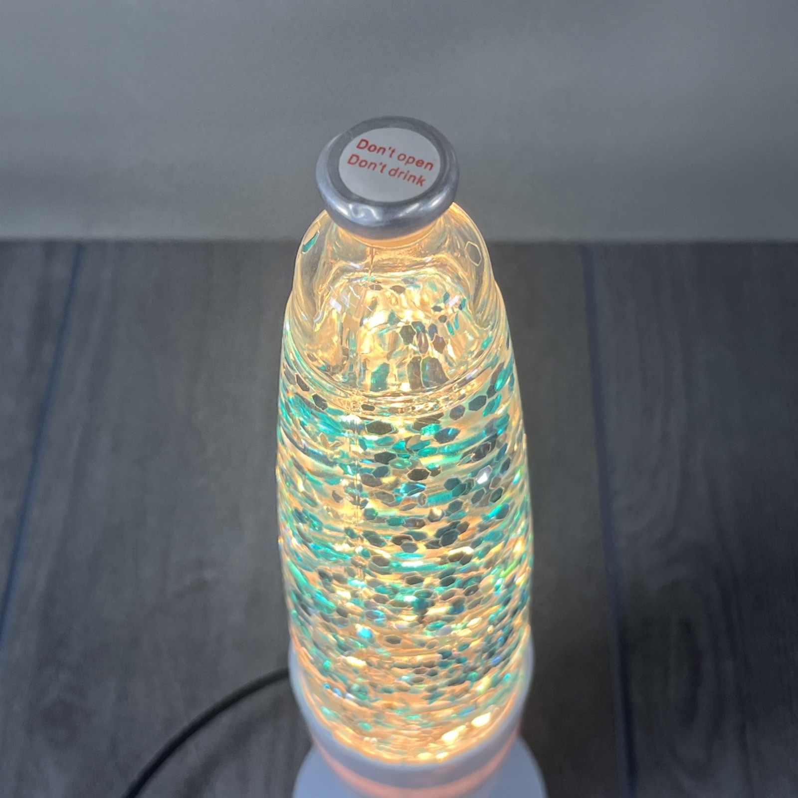 Lava Lamp Blue & Silver Glitter Motion Mood Lamp – Bullet Design – Night Light
