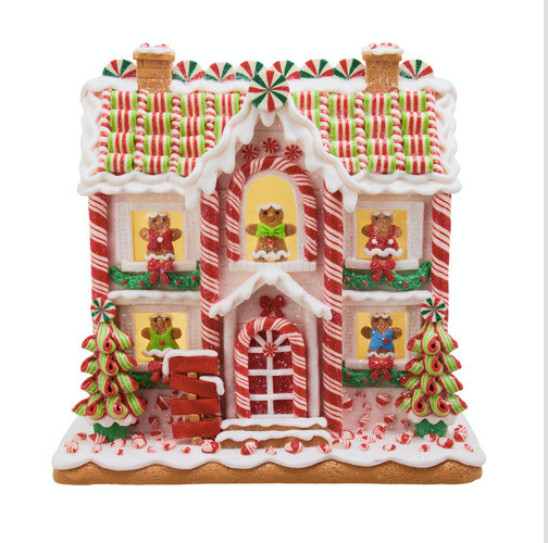Kurt Adler Christmas Gingerbread Men & Women House 10″ LedLit New 2026 JEL1112