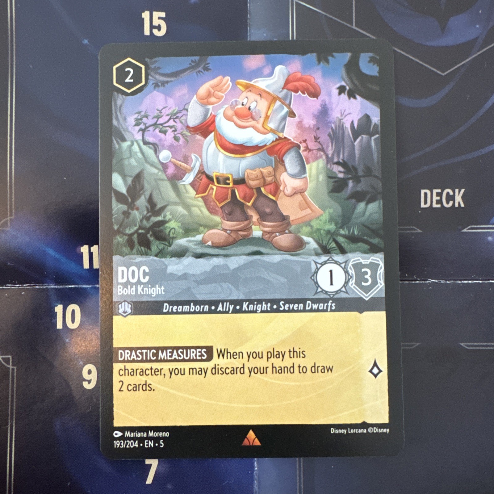 Disney Lorcana TCG Doc Bold Knight 193/204 Shimmering Skies Rare Non-Foil Card